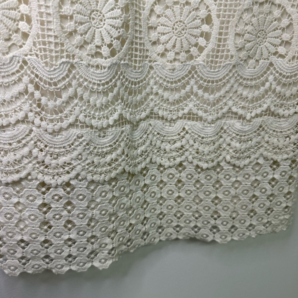 Yoana Baraschi Crochet Off White Cream Lined Sleeveless Dress sz 4 - Picture 11 of 12